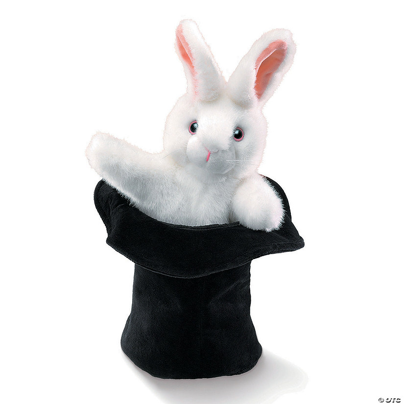 Rabbit In Hat Hand Puppet Image