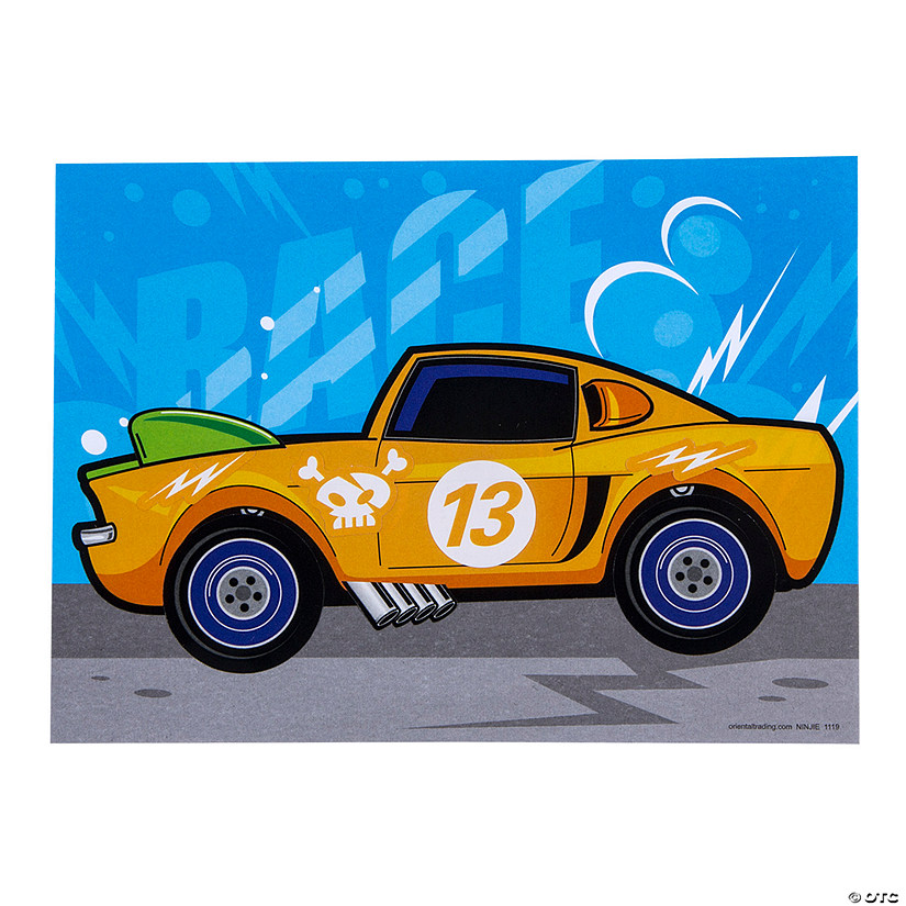 Race Car Mini Sticker Scenes - 12 Pc. Image