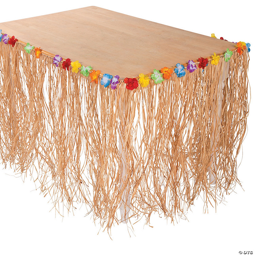 Raffia Flowered Table Skirt Image