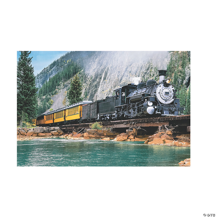 Railroad Train & Cliff Backdrop - 3 Pc. Image