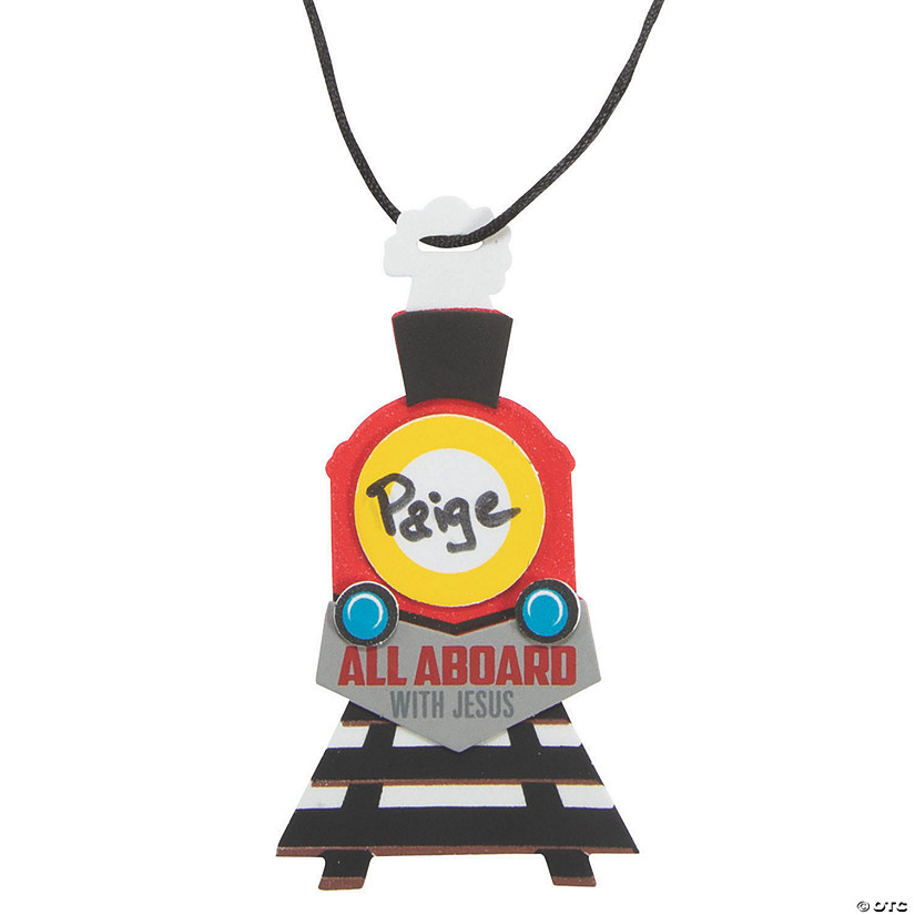 Railroad VBS Name Tag Necklace Craft Kit - Makes 12 Image