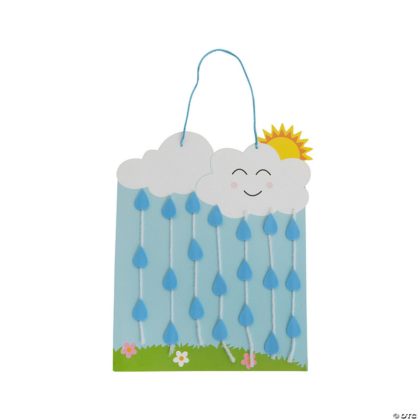 Rain Clouds with Yarn Sign Craft Kit - Makes 12 Image