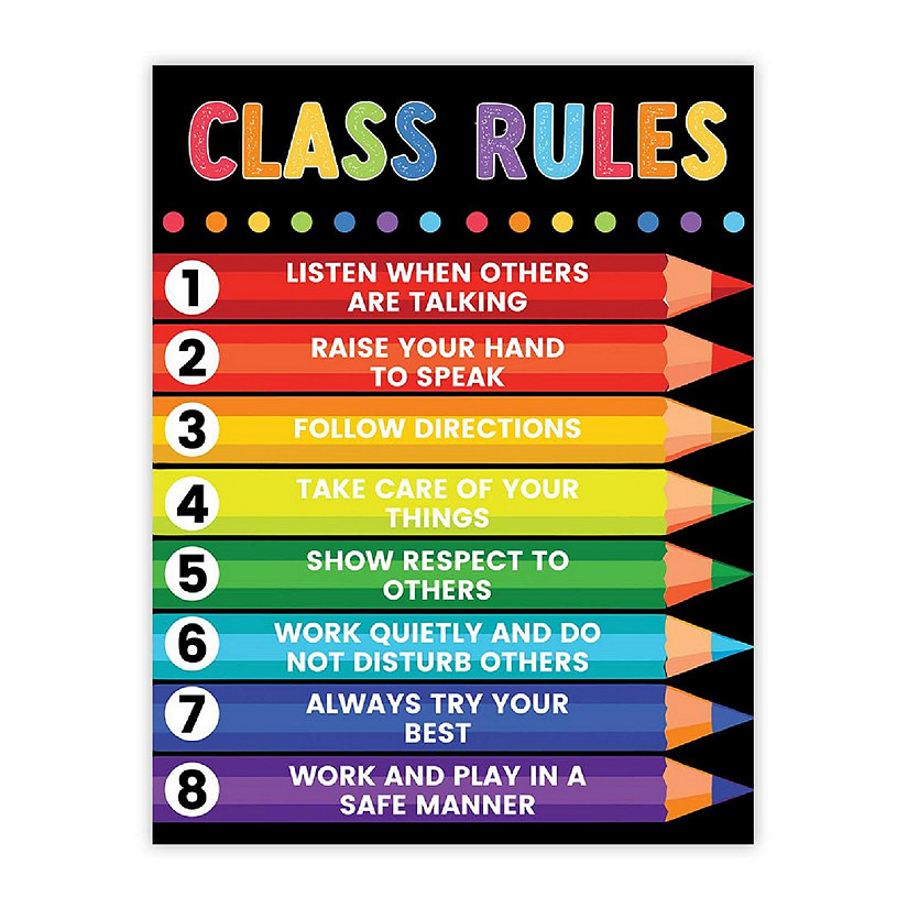 Rainbow 8 Classroom Rules 8.5x11in 1Pk Image