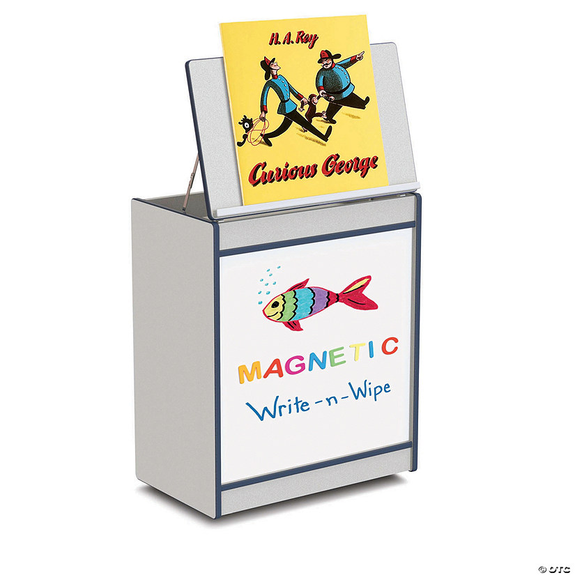 Rainbow Accents Big Book Easel - Magnetic Write-N-Wipe - Navy Image