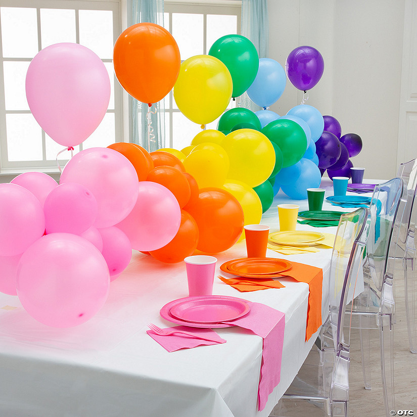 Rainbow Balloon Table Runner Kit - 169 Pc. Image