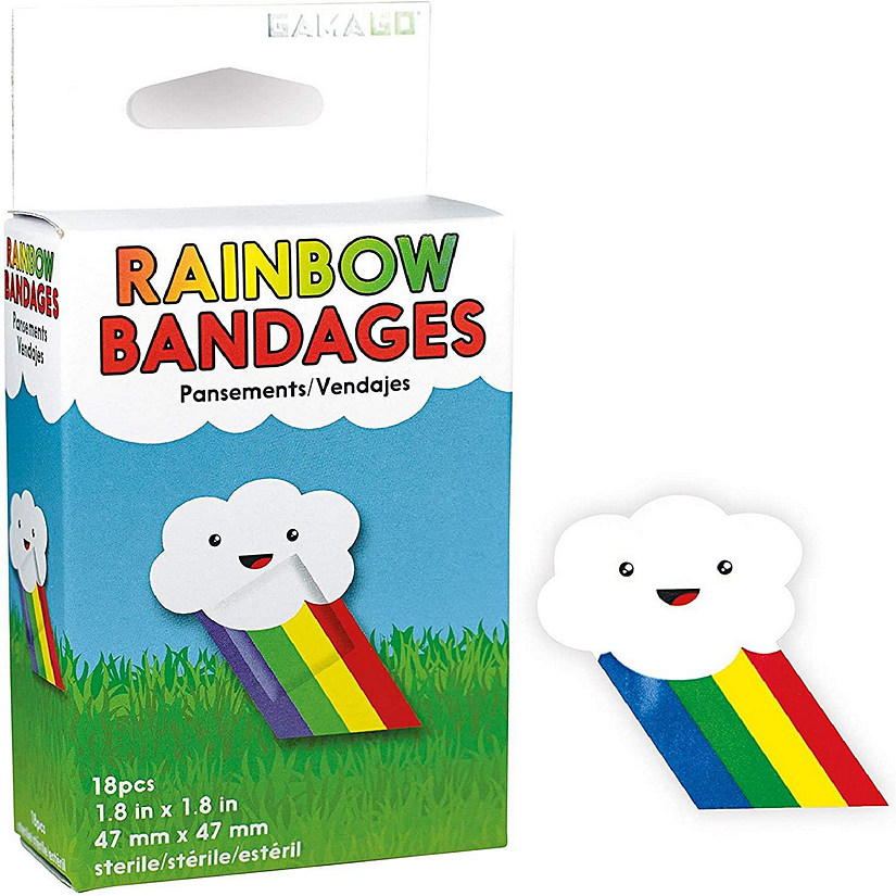 Rainbow Bandages  Set of 18 Individually Wrapped Self Adhesive Bandages Image