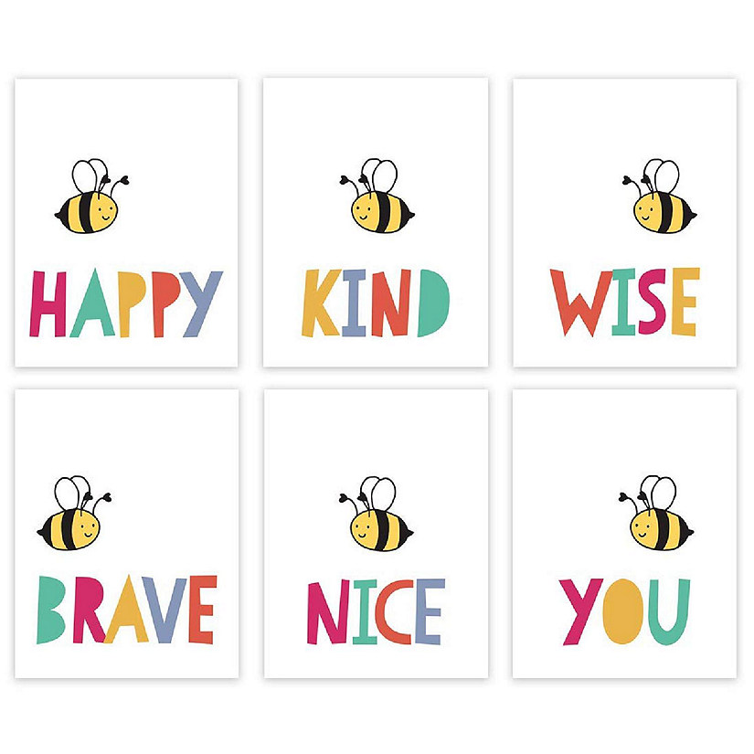 Rainbow Bee Kind Quote 6Pk 8.5x11in Image