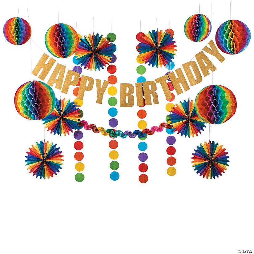 Rainbow Birthday Decorating Kit - 18 Pc. Image