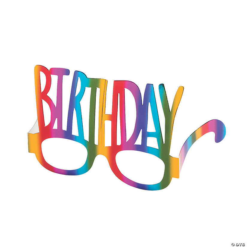 Rainbow Birthday Paper Glasses - 24 Pc. Image