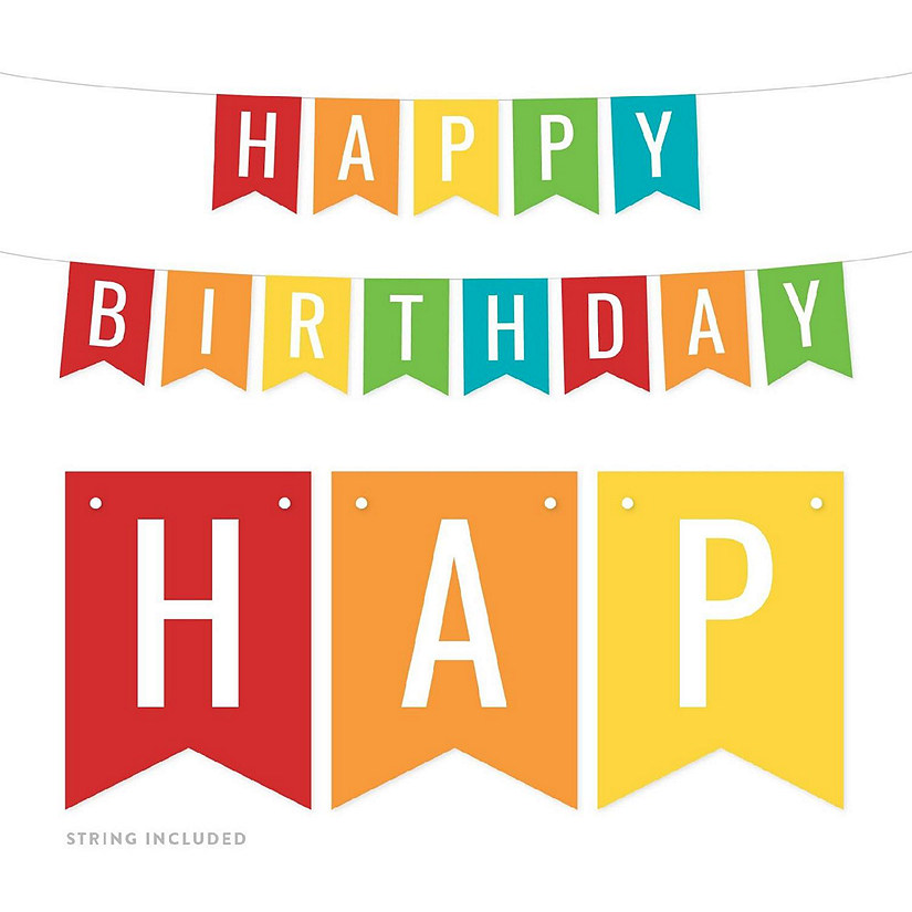 Rainbow Birthday Pennant - 4 x 5.5 Inch Image