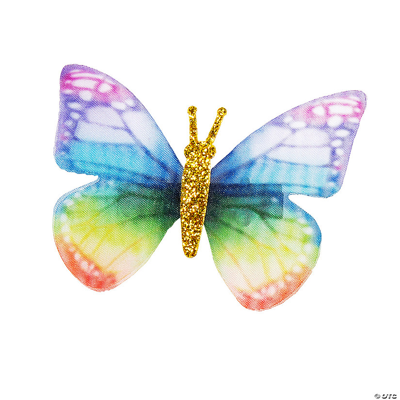 Rainbow Butterfly Hair Clips 12 Pc. Oriental Trading