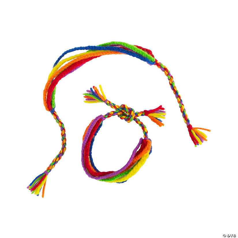 Rainbow Friendship Bracelets - 12 Pc. Image