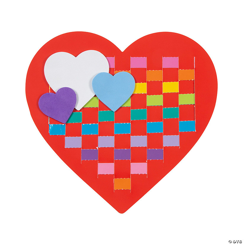 Rainbow Heart Weaving Placemat Craft Kit - Makes 12 Image