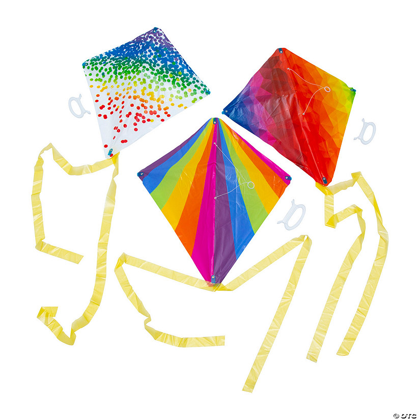 Rainbow Kites with Tail - 12 Pc. Image