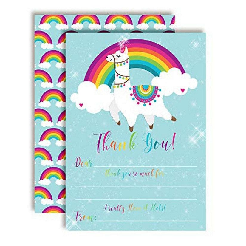 Rainbow Llama Thank You 20pc. by AmandaCreation Image