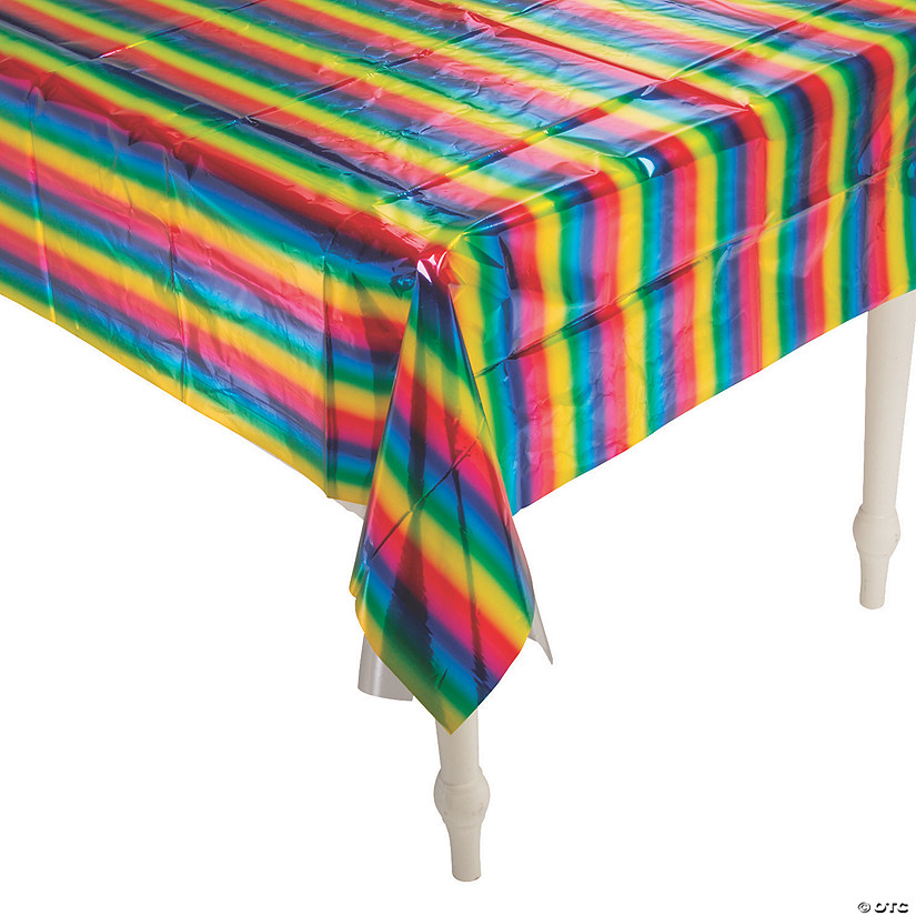 Rainbow Metallic Foil Tablecloth Image