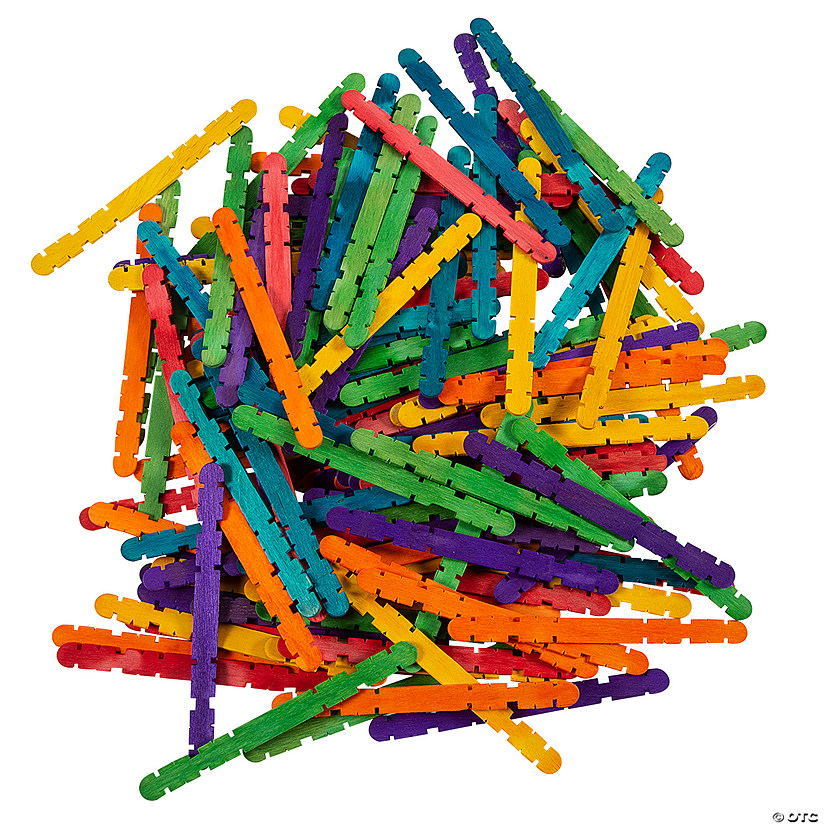 Rainbow Notched Craft Sticks 150 Pc. Oriental Trading