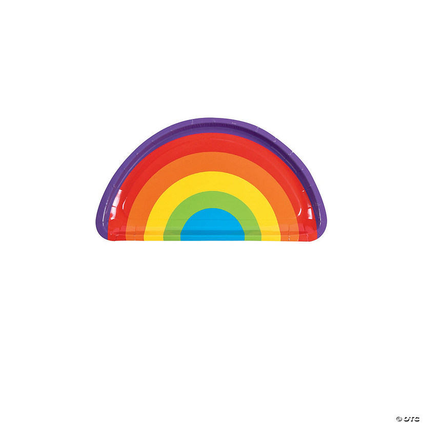 Rainbow Party RainbowShaped Paper Dessert Plates 8 Ct. Oriental