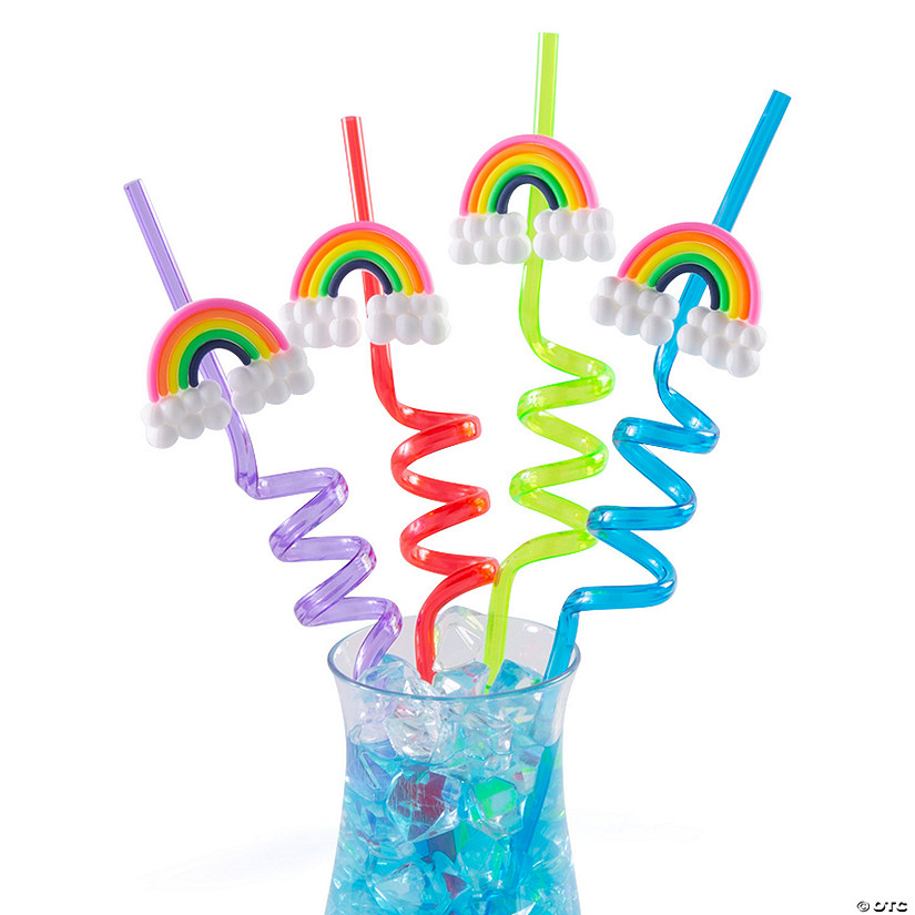 Rainbow Silly Straws - 12 Pc. Image