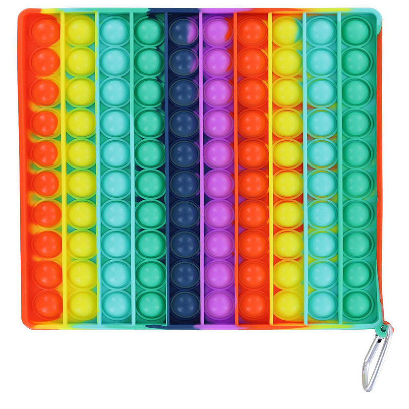 Rainbow Square 100-Button Silicone Pop Fidget Toy Image