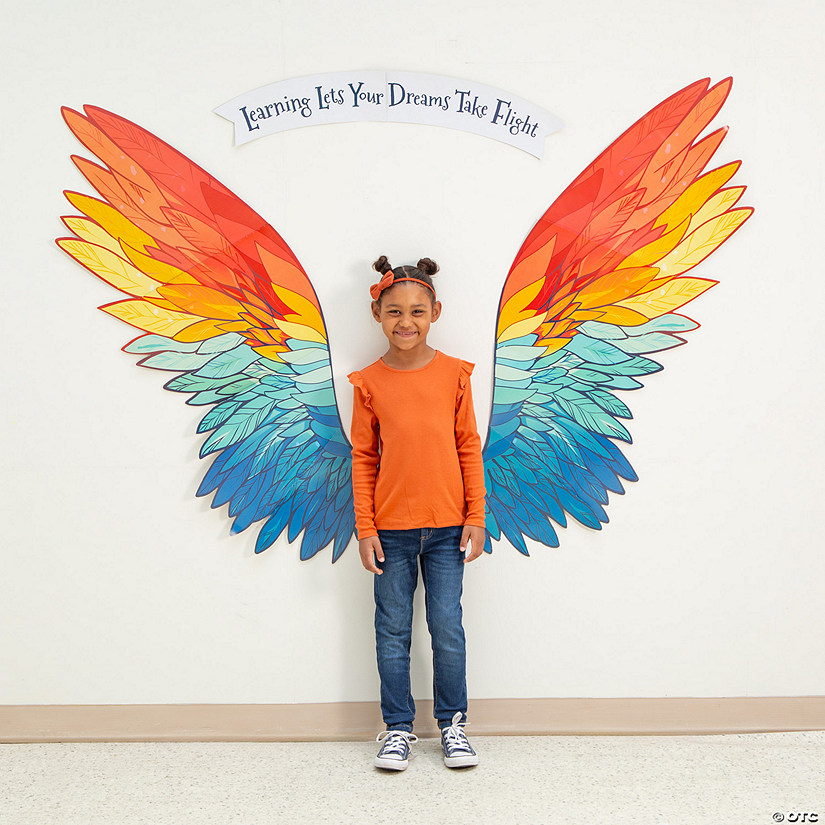 Rainbow Wings Classroom Wall Statement Piece - 10 Pc. Image