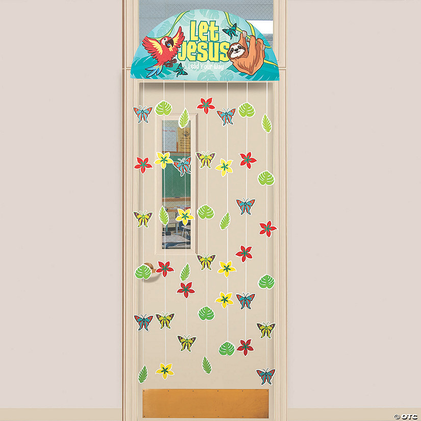 Rainforest VBS Door Curtain with Border Image