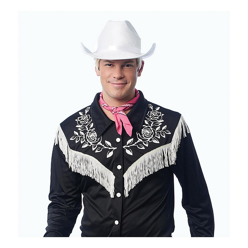 Rancher White Cowboy Hat Adult Costume Accessory Image