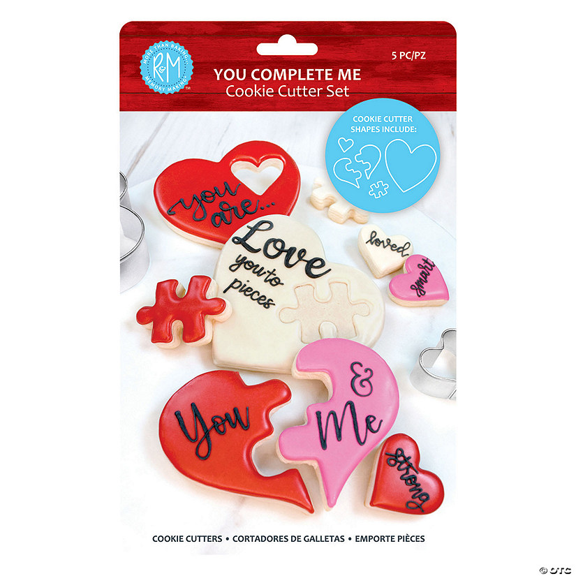 R&M International You Complete Me 5Pc Cookie Cutter Set Oriental Trading