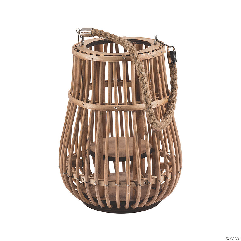 Rattan Natural Lantern with Handle Oriental Trading