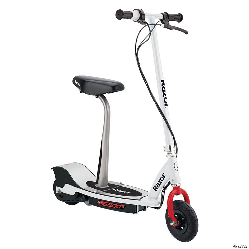 Razor E200S Seated Electric Scooter - White/Red Image