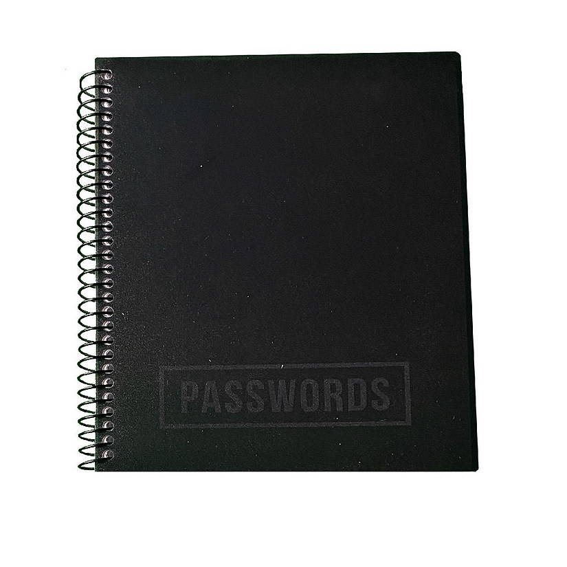 RE-FOCUS THE CREATIVE OFFICE, Small/Mini Password Book, Alphabetical Tabs, Spiral Binding / Black Image