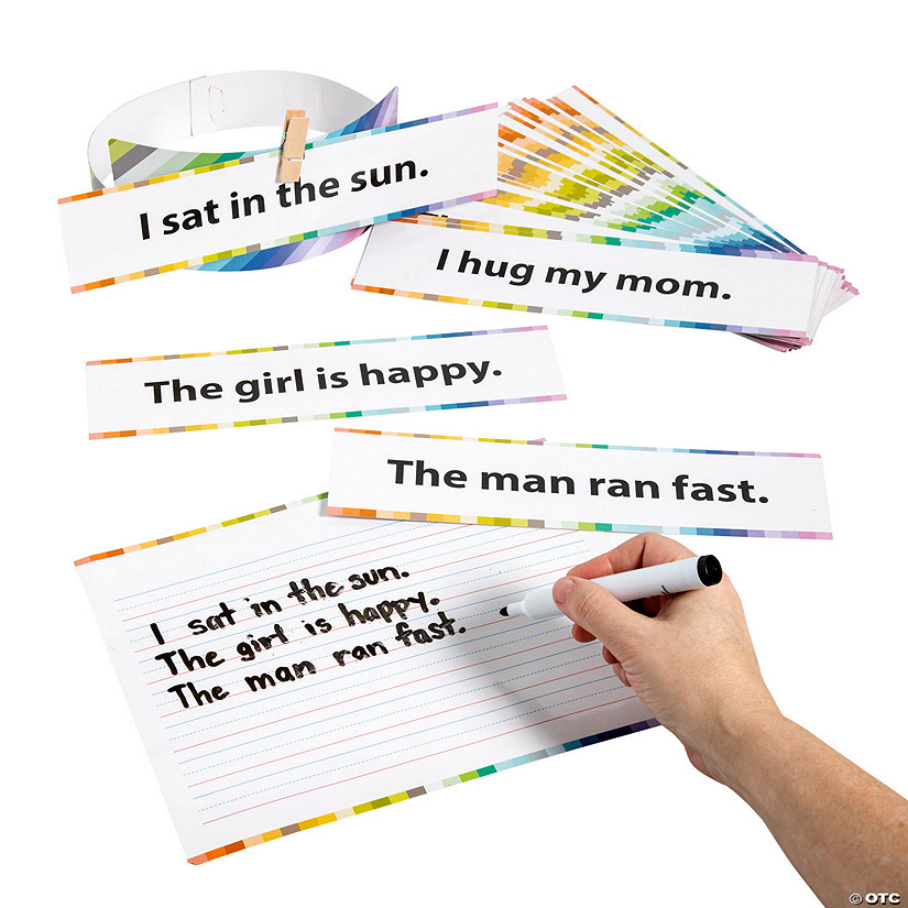 Reading & Writing Practice Headband Game with Dry Erase Boards Image