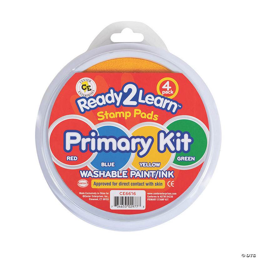 Ready 2 Learn&#174; Jumbo Circular Washable Stamp Pads, Primary, Set of 4 Image