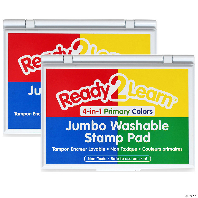 READY 2 LEARN Jumbo Washable Stamp Pad - 4-in-1 Primary Colors - Pack of 2 Image