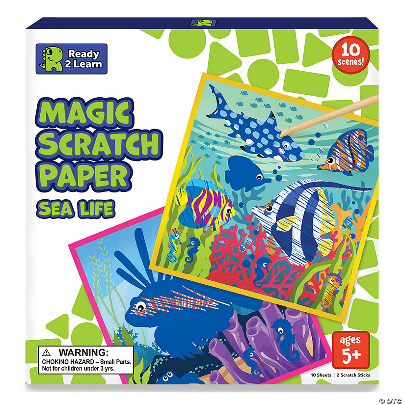 READY 2 LEARN Magic Scratch Paper, Sea-Life Image