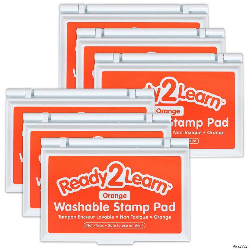 READY 2 LEARN Washable Stamp Pad - Orange - Pack of 6 Image