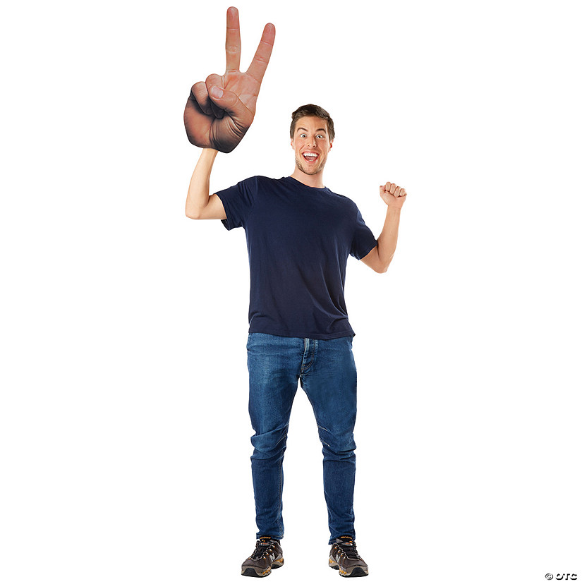 Realistic Peace Sign Foam Hand Image
