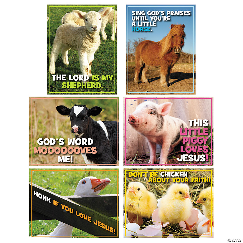 Realistic Religious Barnyard Poster Set - 6 Pc. Image