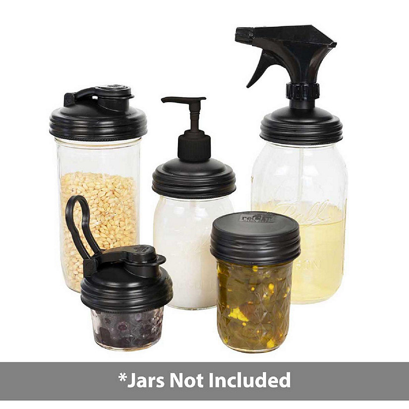 reCAP® Mason Jars Black 7Piece Starter Set Oriental Trading
