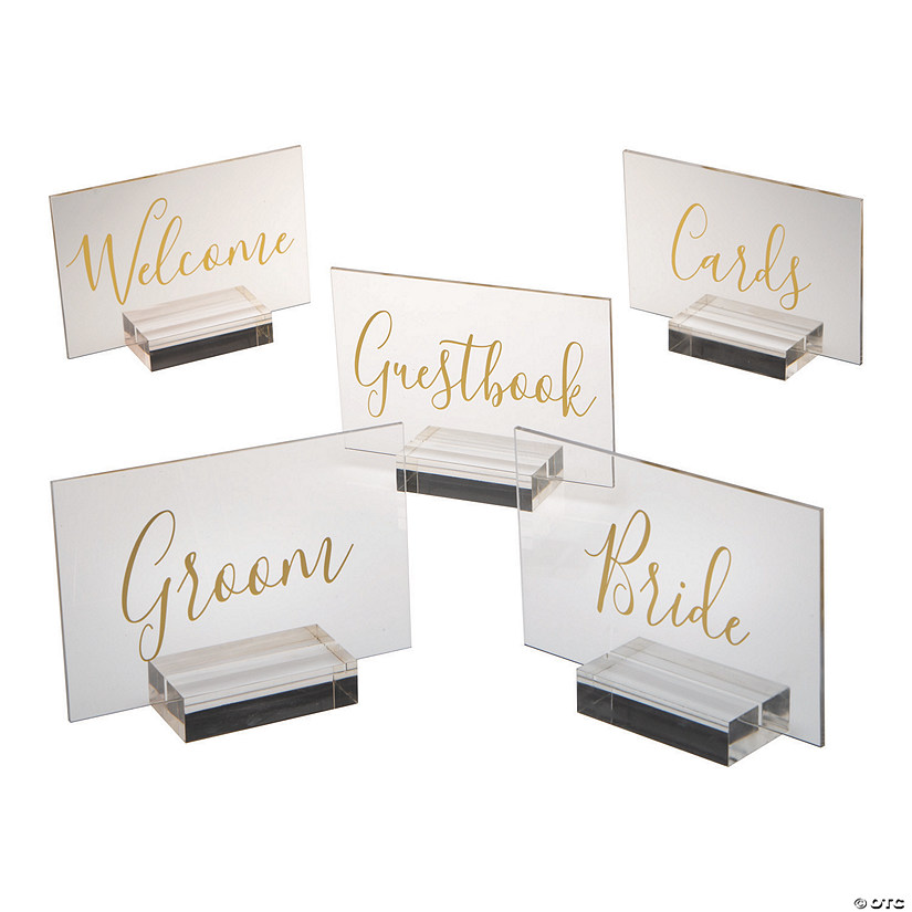 Rectangle Wedding Sign Set - 5 Pc. Image
