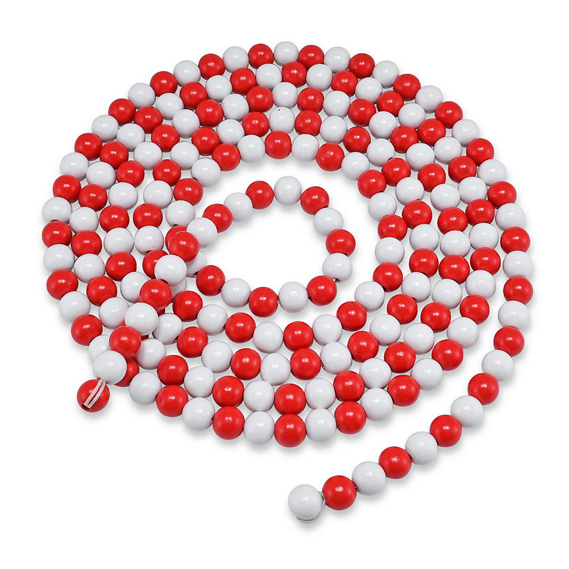 Red and White Garland Beaded Garland - 10 ft Image