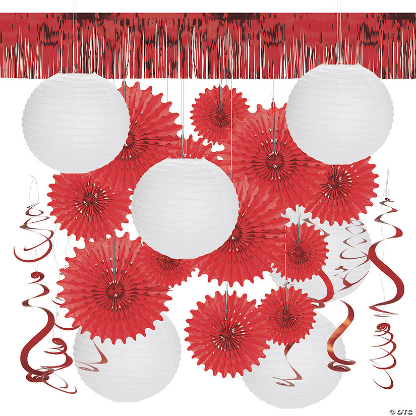 Red & White Hanging Decorating Kit - 31 Pc. Image
