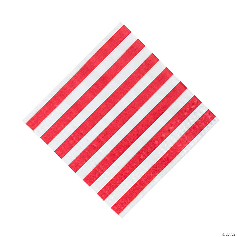 Red & White Striped Luncheon Napkins - 16 Pc. Image