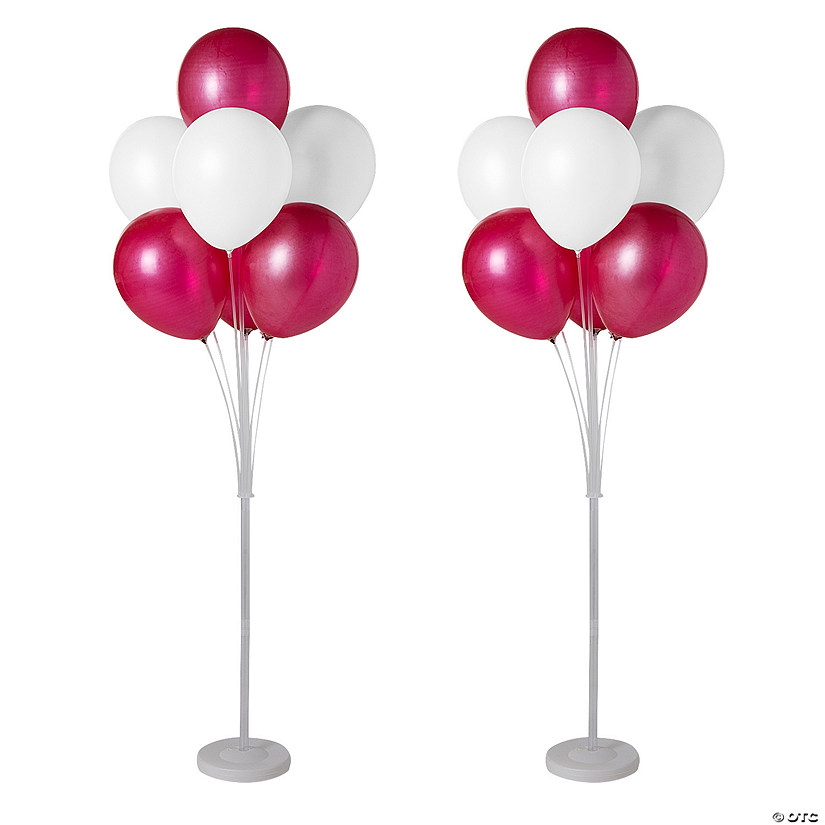 Red & White Tiered Balloon Stands Kit - 26 Pc. Image