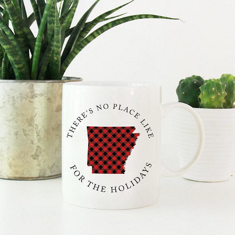 Red Buffalo Plaid Arkansas Ceramic Mug Image