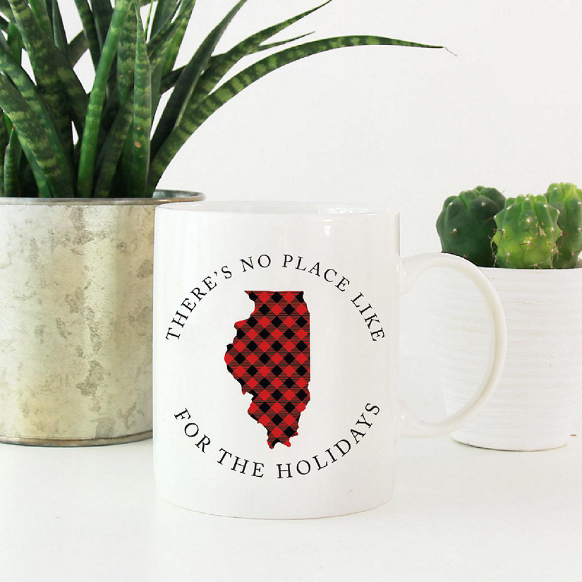 Red Buffalo Plaid Illinois Ceramic Mug Image
