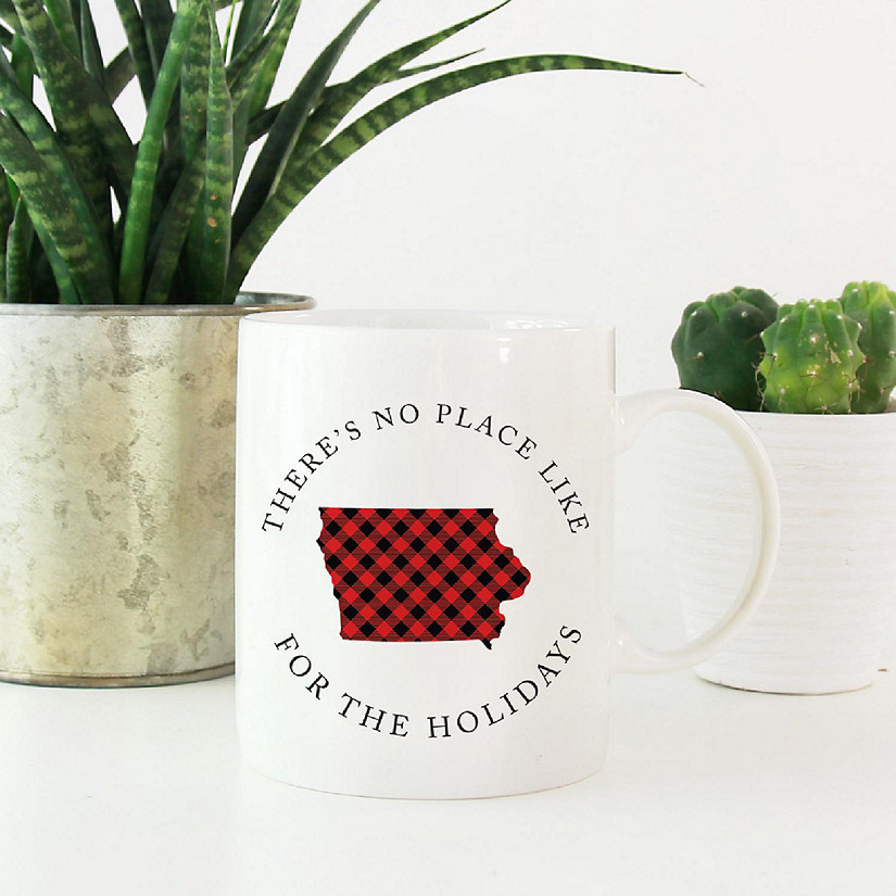 Red Buffalo Plaid Iowa Ceramic Mug Image