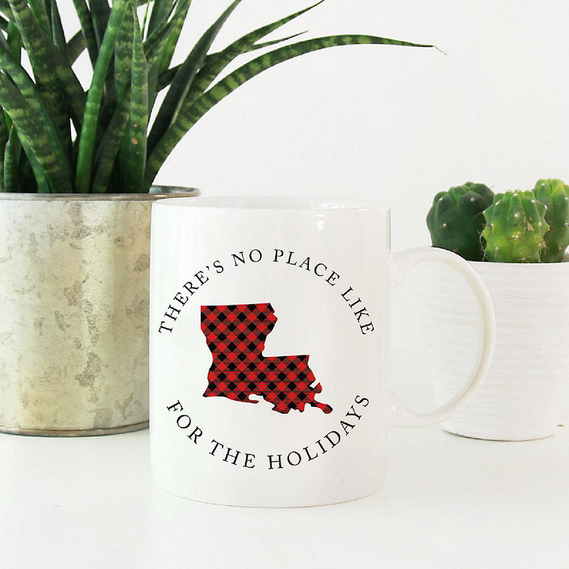 Red Buffalo Plaid Louisiana Ceramic Mug Image
