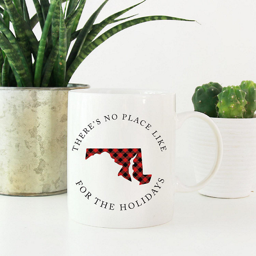 Red Buffalo Plaid Maryland Ceramic Mug Image