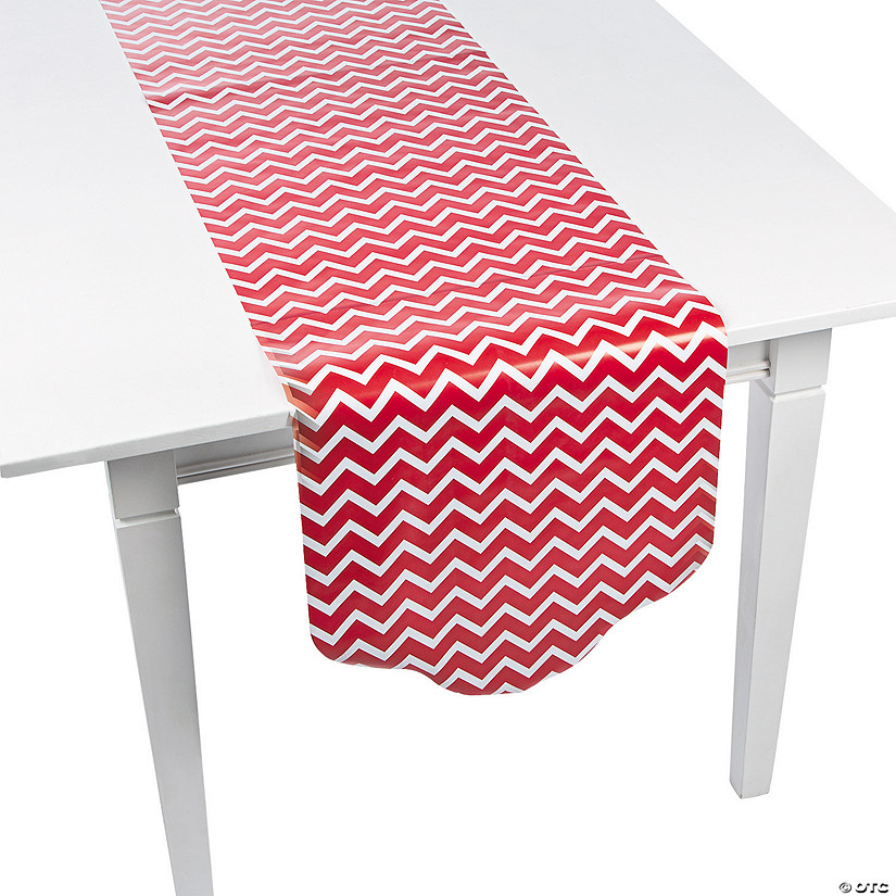 Red Chevron & Polka Dot Table Runner Image